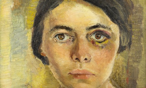 Edith Kramer
Das schwarze Auge, Selbstporträt (The Black Eye), 
New York, 1943
Öl auf Leinwand, 30 x 31 cm
Ankauf durch die FREUNDE des JMW, 2006
JMW, Inv. Nr. 14353
Foto @ Sebastian Gansrigler
