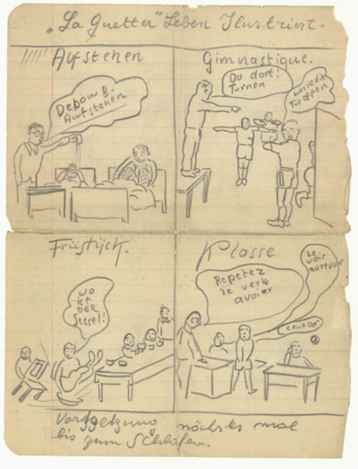 : A hand-drawn illustration of a daily routine